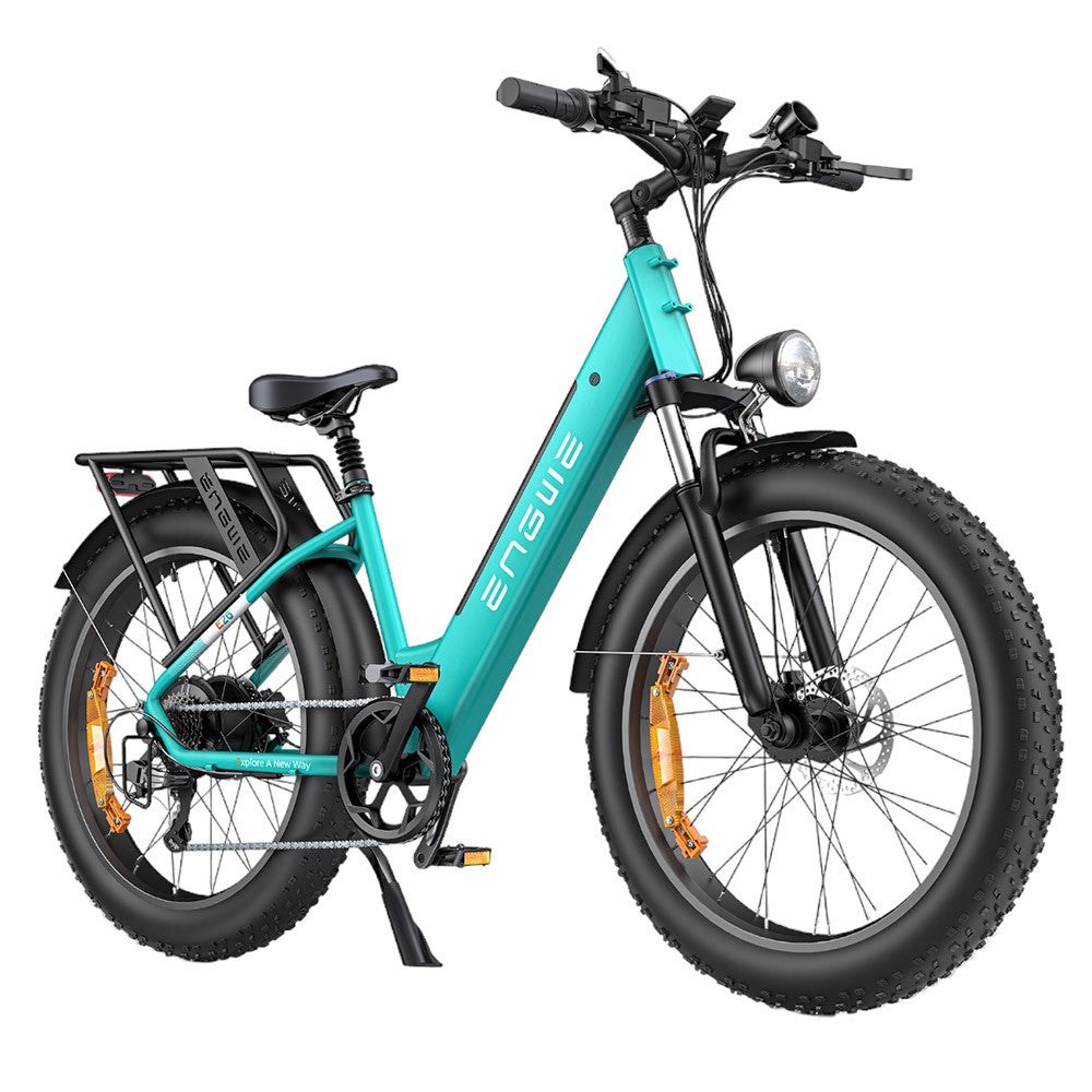 ENGWE E26 Step-thru Electric Bike, 48V 16AH Battery 250W Motor Mountain Bike Shimano 7-Speed Gear 140km Max Range 25km/h Max Speed 26*4.0 inch Fat Tire 150kg Load Hydraulic Disc Brake - Gem Blue