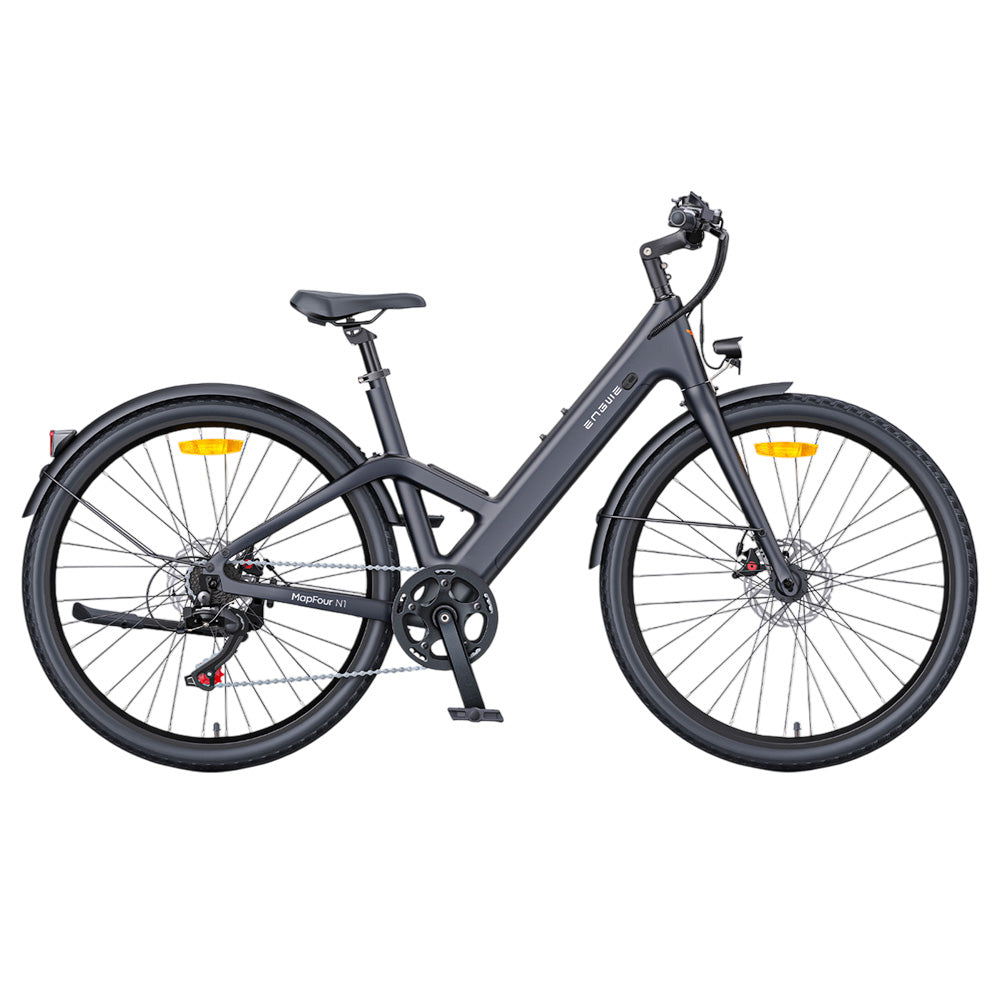 ENGWE MapFour N1 Air ST Electric Bike, 250W Motor, 36V 10Ah Battery, 700*38C Spoke Tires, 25km/h Max Speed, 100km Range, Front &amp; Rear Mechanical Disc Brake, Shimano 7-speed, Torque Sensor, LCD Color Display - Black