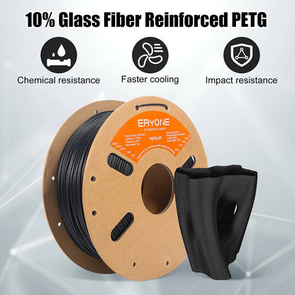 ERYONE Glass Fiber PETG Filament, 1kg - Black