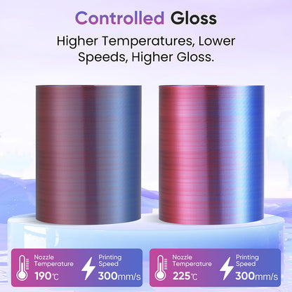 ERYONE High Speed Four-color Silk PLA Filament, 1kg - Cold Flame Nocturnal (Dark Purple &amp; Magenta &amp; Pink &amp; Sky Blue)