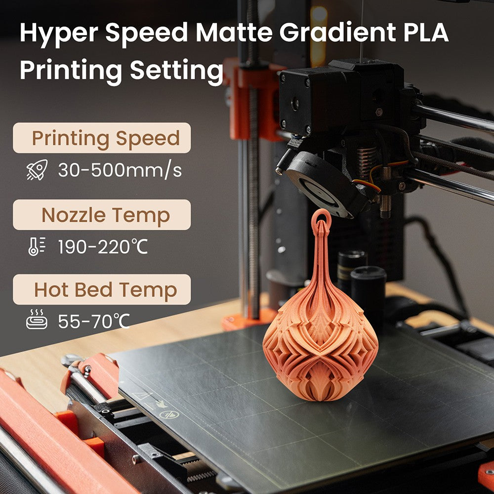 ERYONE High Speed Matte Gradient PLA Filament 1kg, Golden &amp; Red