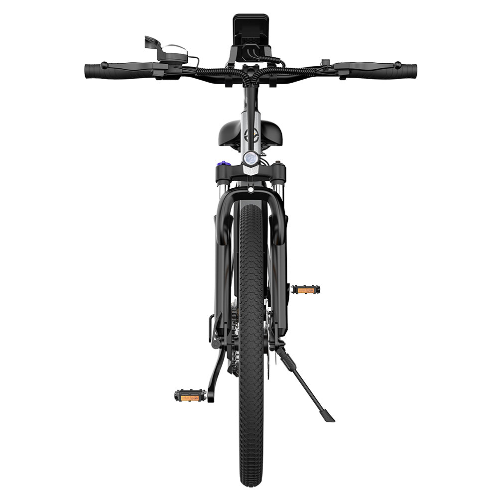 ESKUTE M100 Electric Bike, 250W Brushless Motor, 36V 10.4Ah Removable Battery, 27.5*1.95&quot; Tires, 25km/h Max Speed, 30-55km Range, Disc Brakes, SHIMANO 7-speed, Front Suspension - Silver