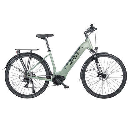 Fafrees FM9 City Electric Bike KENDA 700C*45C Tire 250W Bafang Mid-Drive Motor 25Km/h Max Speed 36V 15Ah Battery 100KM Range SHIMANO 7-Speed TEKTRO Mechanical Disc Brakes - Green