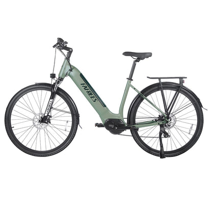Fafrees FM9 City Electric Bike KENDA 700C*45C Tire 250W Bafang Mid-Drive Motor 25Km/h Max Speed 36V 15Ah Battery 100KM Range SHIMANO 7-Speed TEKTRO Mechanical Disc Brakes - Green