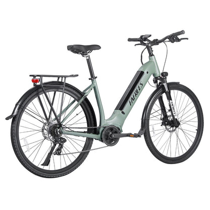 Fafrees FM9 City Electric Bike KENDA 700C*45C Tire 250W Bafang Mid-Drive Motor 25Km/h Max Speed 36V 15Ah Battery 100KM Range SHIMANO 7-Speed TEKTRO Mechanical Disc Brakes - Green