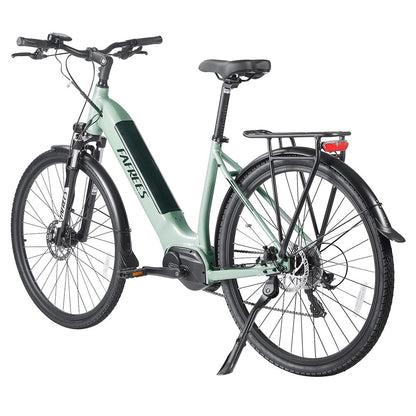 Fafrees FM9 City Electric Bike KENDA 700C*45C Tire 250W Bafang Mid-Drive Motor 25Km/h Max Speed 36V 15Ah Battery 100KM Range SHIMANO 7-Speed TEKTRO Mechanical Disc Brakes - Green