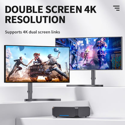 FIREBAT AK2 Mini PC, Intel N100 4 Cores Max 3.4GHz, 16GB RAM 512GB SSD, 2*HDMI 2.0 4K 60Hz Dual Screen Display, WiFi 5 Bluetooth 4.2, 2*USB 3.2 2*USB 2.0 1*LAN 1*Audio, Cooling Fan - EU Plug