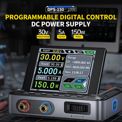 FNIRSI DPS-150 DC Power Supply Variable, 30V 5A  Adjustable, 150W Power, 4-Digit IPS Display, 90 Degree Flip Degin, &lt;20mV Power Ripple, PD/QC/DC Input, PC Programmable Switching
