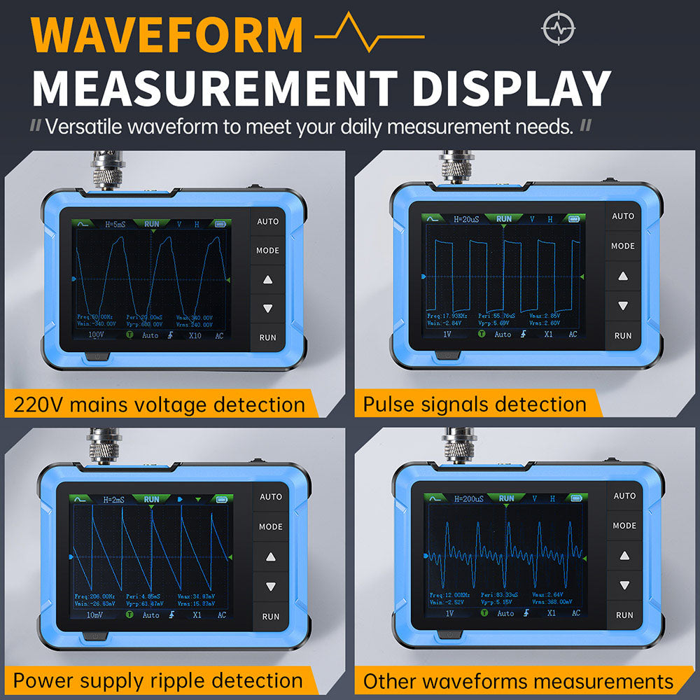 FNIRSI DSO510 2in1 Digital Oscilloscope, DDS Signal Generator, 2.8-inch Display, 10MHz Bandwidth, 48MS/s Sampling Rate, Auto/Normal/Single Trigger Mode
