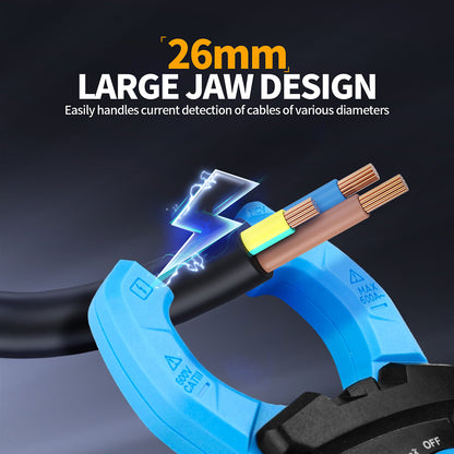 FNIRSI MC40 Digital Clamp Meter, 6000 Counts True RMS, Auto Range, 600A Current Measure