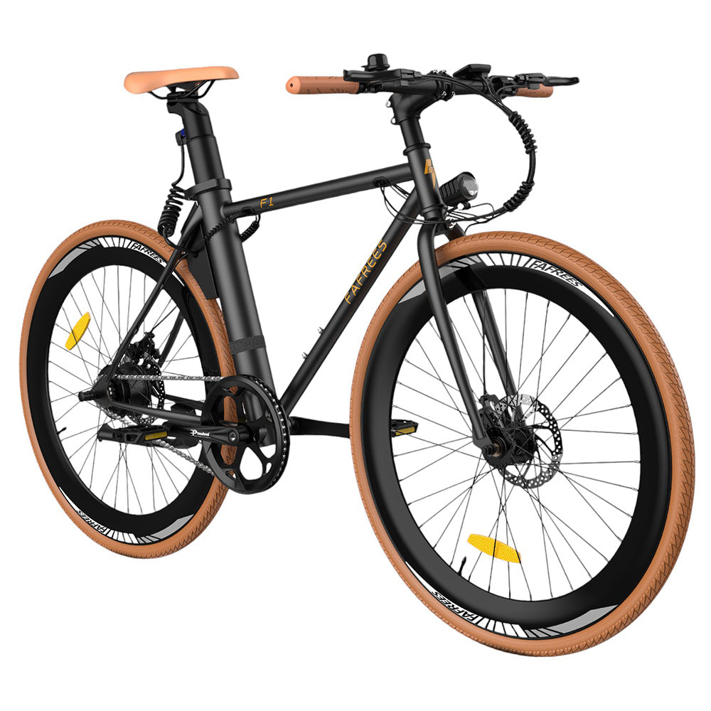 Fafrees F1 Electric Bike, 250W Motor, 36V 10AH Battery, CST 700C*38C Tires, 25km/h Max Speed, 90km Max Range, Dual Mechanical Disc Brakes - Orange Black