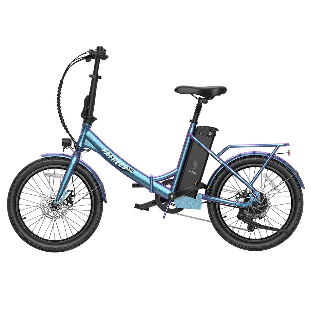 Fafrees F20 Lasting Electric Bike, 250W Motor, 36V 18.2Ah Battery, 20*1.95&quot; Tires, 25km/h Max Speed, 120km Max Range, Mechanical Disc Brakes, SHIMANO 7 Speed - Radiant Teal