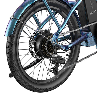 Fafrees F20 Lasting Electric Bike, 250W Motor, 36V 18.2Ah Battery, 20*1.95&quot; Tires, 25km/h Max Speed, 120km Max Range, Mechanical Disc Brakes, SHIMANO 7 Speed - Radiant Teal