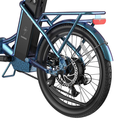 Fafrees F20 Lasting Electric Bike, 250W Motor, 36V 18.2Ah Battery, 20*1.95&quot; Tires, 25km/h Max Speed, 120km Max Range, Mechanical Disc Brakes, SHIMANO 7 Speed - Radiant Teal