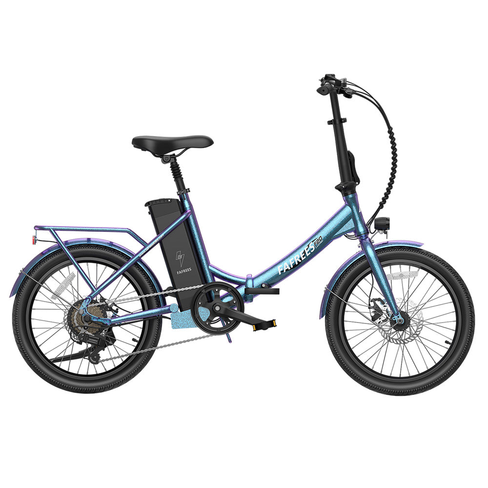 Fafrees F20 Lasting Electric Bike, 250W Motor, 36V 18.2Ah Battery, 20*1.95&quot; Tires, 25km/h Max Speed, 120km Max Range, Mechanical Disc Brakes, SHIMANO 7 Speed - Radiant Teal