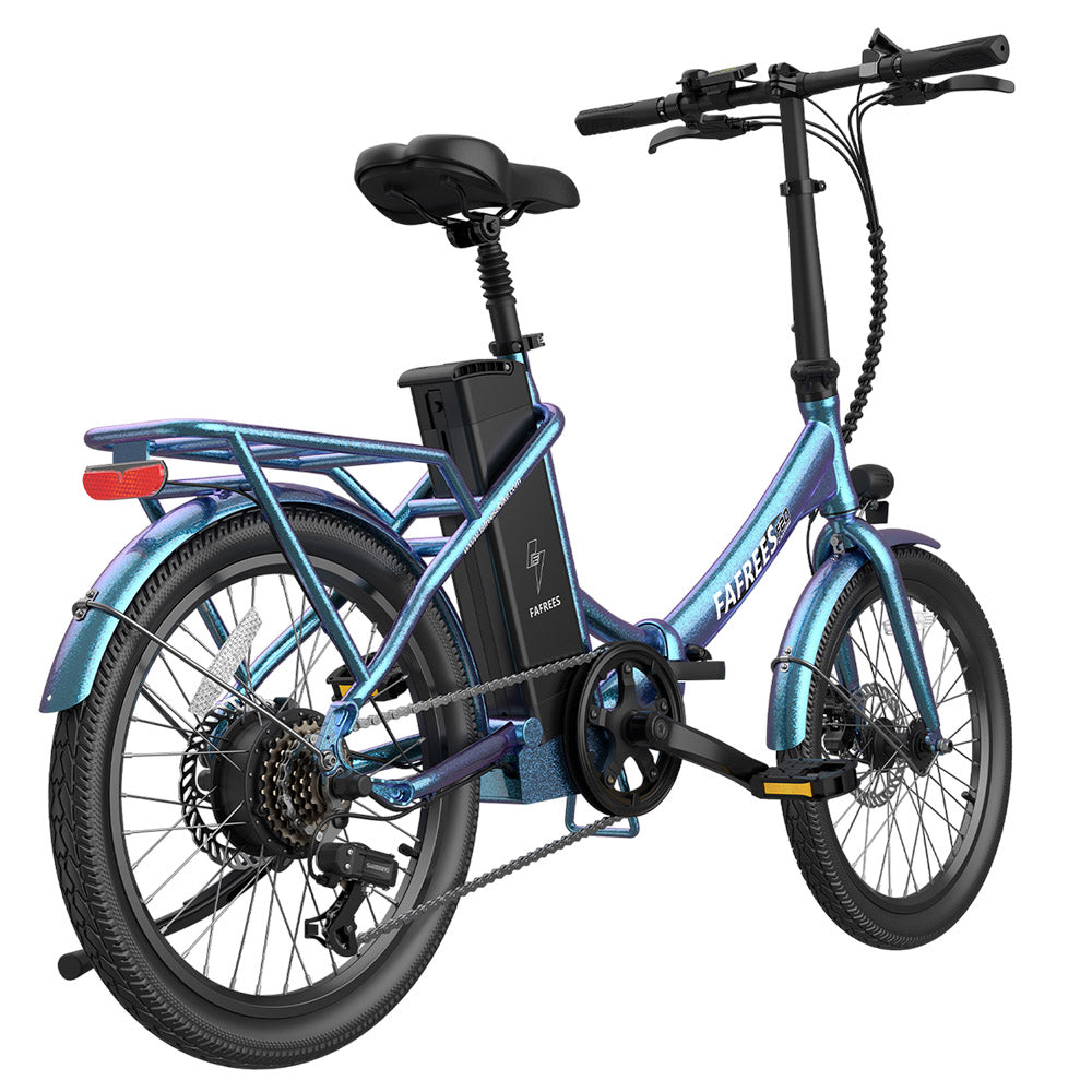 Fafrees F20 Lasting Electric Bike, 250W Motor, 36V 18.2Ah Battery, 20*1.95&quot; Tires, 25km/h Max Speed, 120km Max Range, Mechanical Disc Brakes, SHIMANO 7 Speed - Radiant Teal
