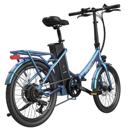 Fafrees F20 Lasting Electric Bike, 250W Motor, 36V 18.2Ah Battery, 20*1.95&quot; Tires, 25km/h Max Speed, 120km Max Range, Mechanical Disc Brakes, SHIMANO 7 Speed - Radiant Teal