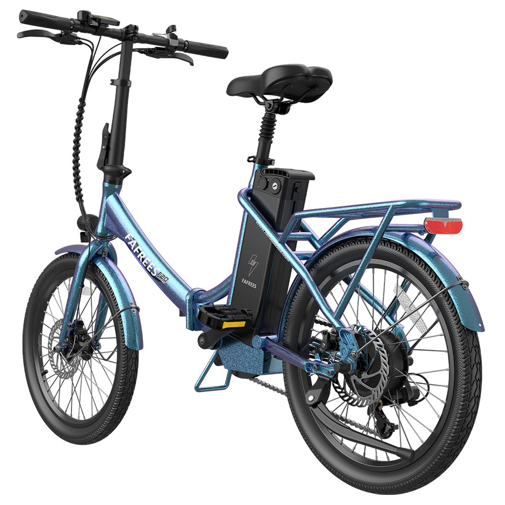 Fafrees F20 Lasting Electric Bike, 250W Motor, 36V 18.2Ah Battery, 20*1.95&quot; Tires, 25km/h Max Speed, 120km Max Range, Mechanical Disc Brakes, SHIMANO 7 Speed - Radiant Teal