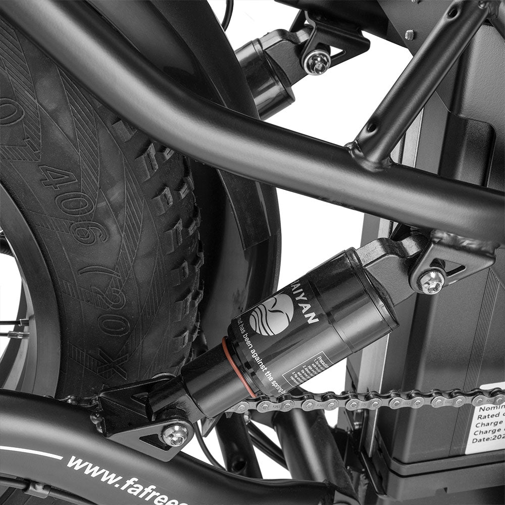 Fafrees F20 X-Max Electric Bike 20*4.0 inch Fat Tire 750W Brushless Motor 48V 30AH Battery 25km/h Default Max Speed 200km Max Range Shimano 7 Speed Gear Shift System Hydraulic Disc Brakes - Black