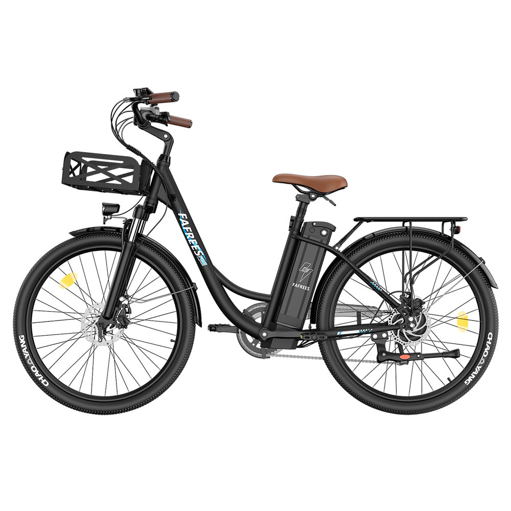 Fafrees F26 Lasting Electric Bike, 250W Motor, 36V 20.3Ah Battery, 26*1.95&#39;&#39; Tires, 25km/h Max Speed, 140km Range, SHIMANO 7 Speed, Mechanical Disc Brakes, 2.3-inch LCD Display - Black