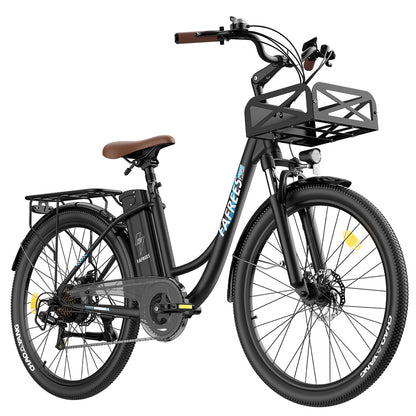 Fafrees F26 Lasting Electric Bike, 250W Motor, 36V 20.3Ah Battery, 26*1.95&#39;&#39; Tires, 25km/h Max Speed, 140km Range, SHIMANO 7 Speed, Mechanical Disc Brakes, 2.3-inch LCD Display - Black