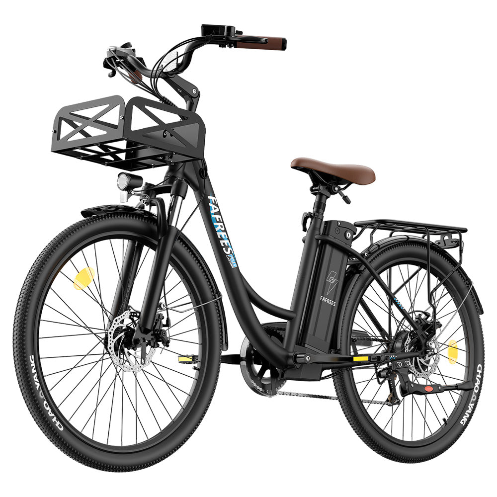 Fafrees F26 Lasting Electric Bike, 250W Motor, 36V 20.3Ah Battery, 26*1.95&#39;&#39; Tires, 25km/h Max Speed, 140km Range, SHIMANO 7 Speed, Mechanical Disc Brakes, 2.3-inch LCD Display - Black