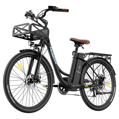 Fafrees F26 Lasting Electric Bike, 250W Motor, 36V 20.3Ah Battery, 26*1.95&#39;&#39; Tires, 25km/h Max Speed, 140km Range, SHIMANO 7 Speed, Mechanical Disc Brakes, 2.3-inch LCD Display - Black