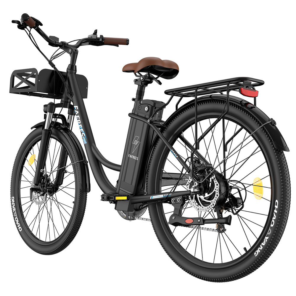Fafrees F26 Lasting Electric Bike, 250W Motor, 36V 20.3Ah Battery, 26*1.95&#39;&#39; Tires, 25km/h Max Speed, 140km Range, SHIMANO 7 Speed, Mechanical Disc Brakes, 2.3-inch LCD Display - Black