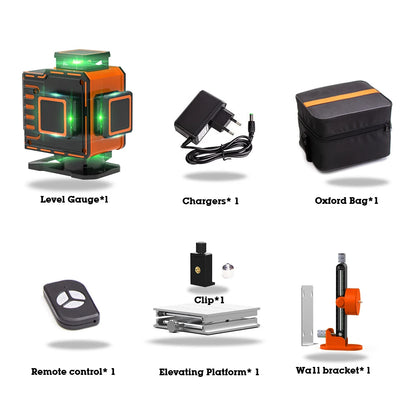 HILDA 4D Laser Nivelační křížová čára Zelená laserová vodováha samonivelační víceúčelová vodováha horizontální vertikální měření