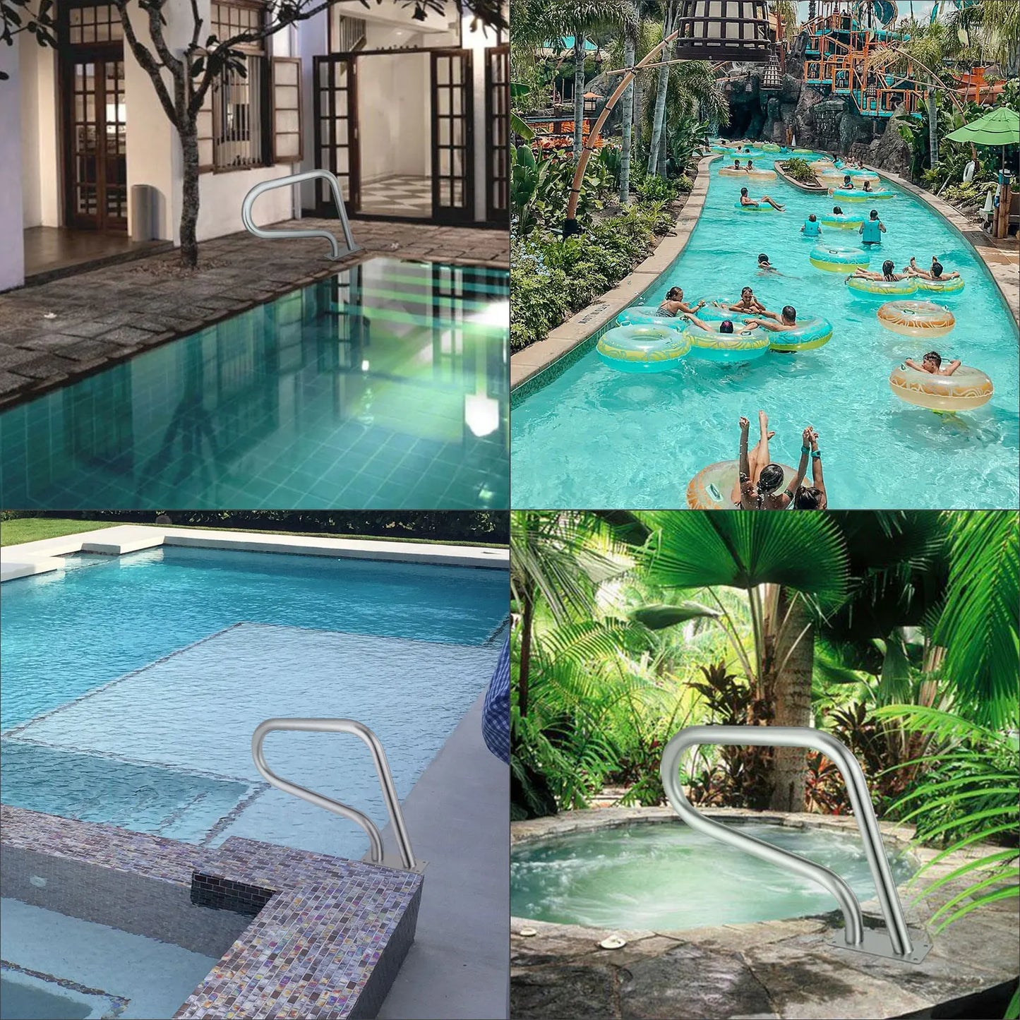 VEVOR 30-55"x22-32" madlo pro bazén s 4ft krytem rukojeti Humanizovaný design a vrták M8 Zábradlí k bazénu Žebřík na schodiště