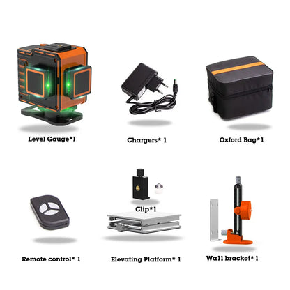 HILDA 4D Laser Nivelační křížová čára Zelená laserová vodováha samonivelační víceúčelová vodováha horizontální vertikální měření