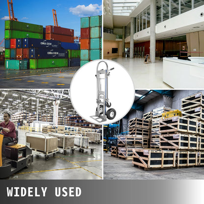 Hliníkový ruční vozík VEVOR 3 v 1 Skládací vozík Dolly 1 000 lb Kapacita 350 kg Maximální hmotnost pro domácí použití v těžkém průmyslu