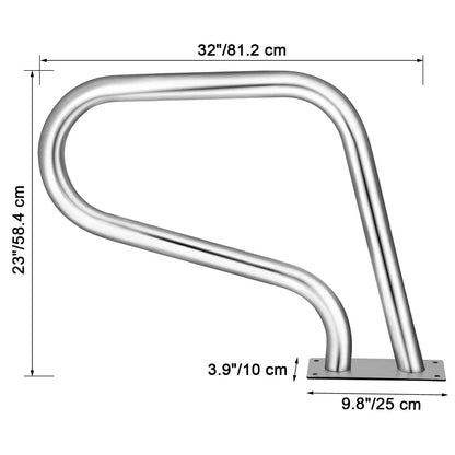VEVOR 30-55"x22-32" madlo pro bazén s 4ft krytem rukojeti Humanizovaný design a vrták M8 Zábradlí k bazénu Žebřík na schodiště