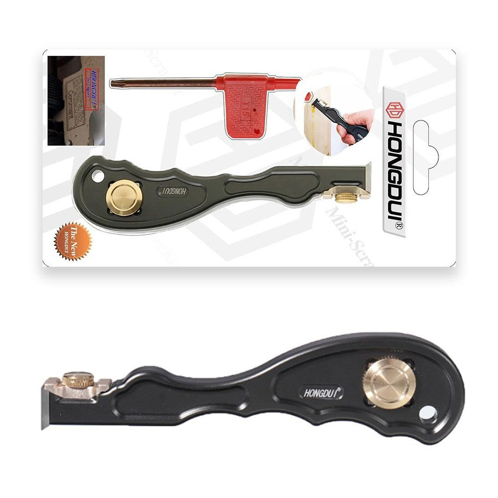 HONGDUI GD05 2 In 1 Mini Woodworking Glue Removal Scraper Kit with Carbide Inserts