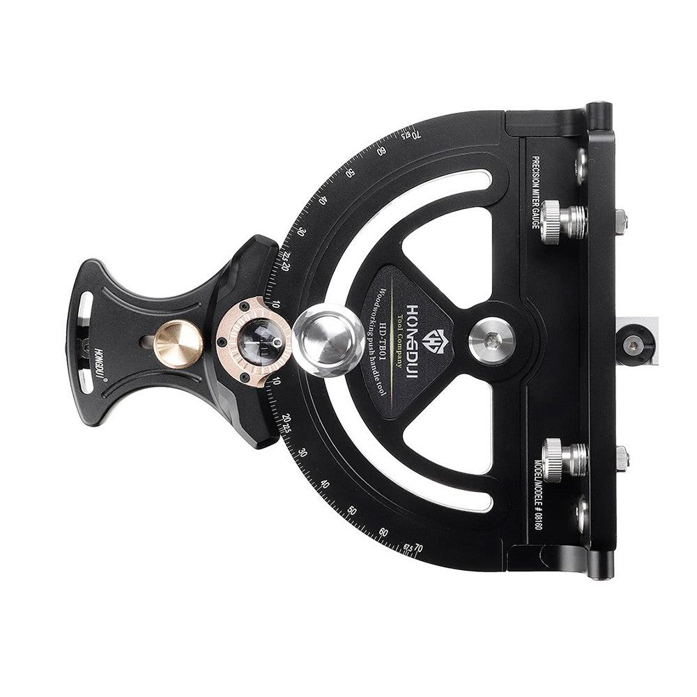 HONGDUI HD-TB01 Precision Miter Gauge, 0-70 Degree Woodworking Table Saw Push Handle Angle Ruler