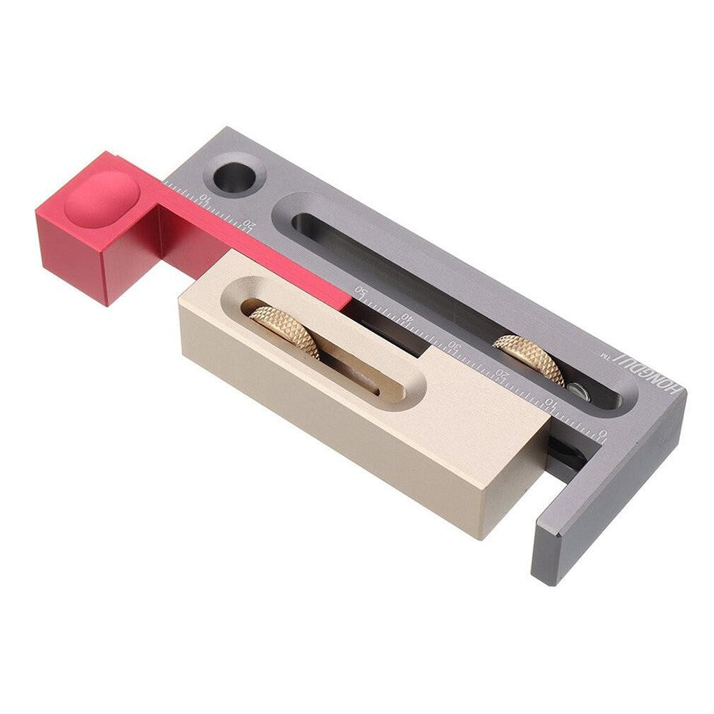 HONGDUI JF06 Woodworking Table Saw Slot Regulator, Mortise Tenon Tool Movable Measuring Block