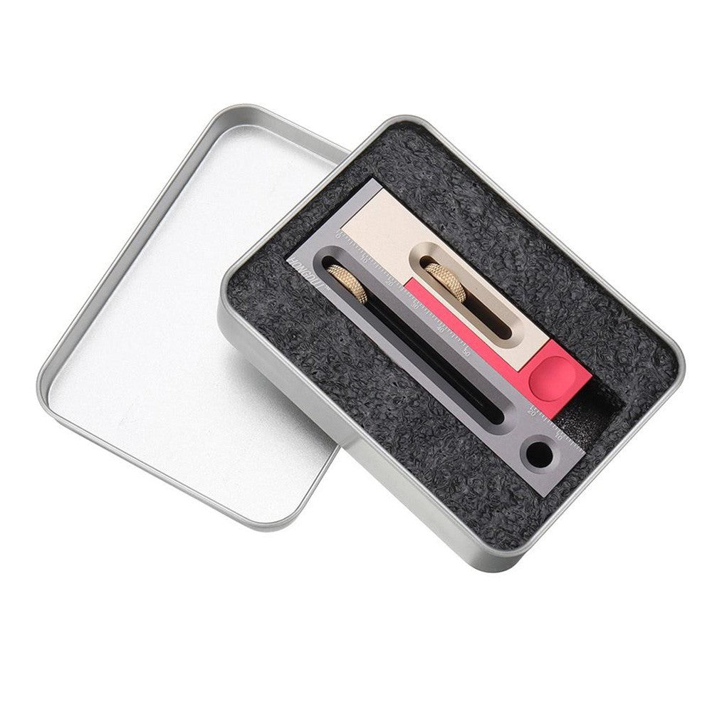 HONGDUI JF06 Woodworking Table Saw Slot Regulator, Mortise Tenon Tool Movable Measuring Block