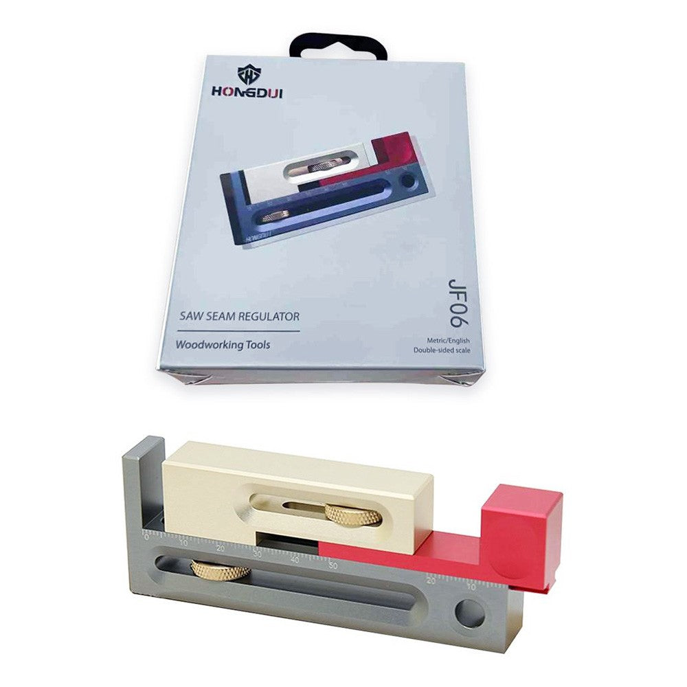 HONGDUI JF06 Woodworking Table Saw Slot Regulator, Mortise Tenon Tool Movable Measuring Block
