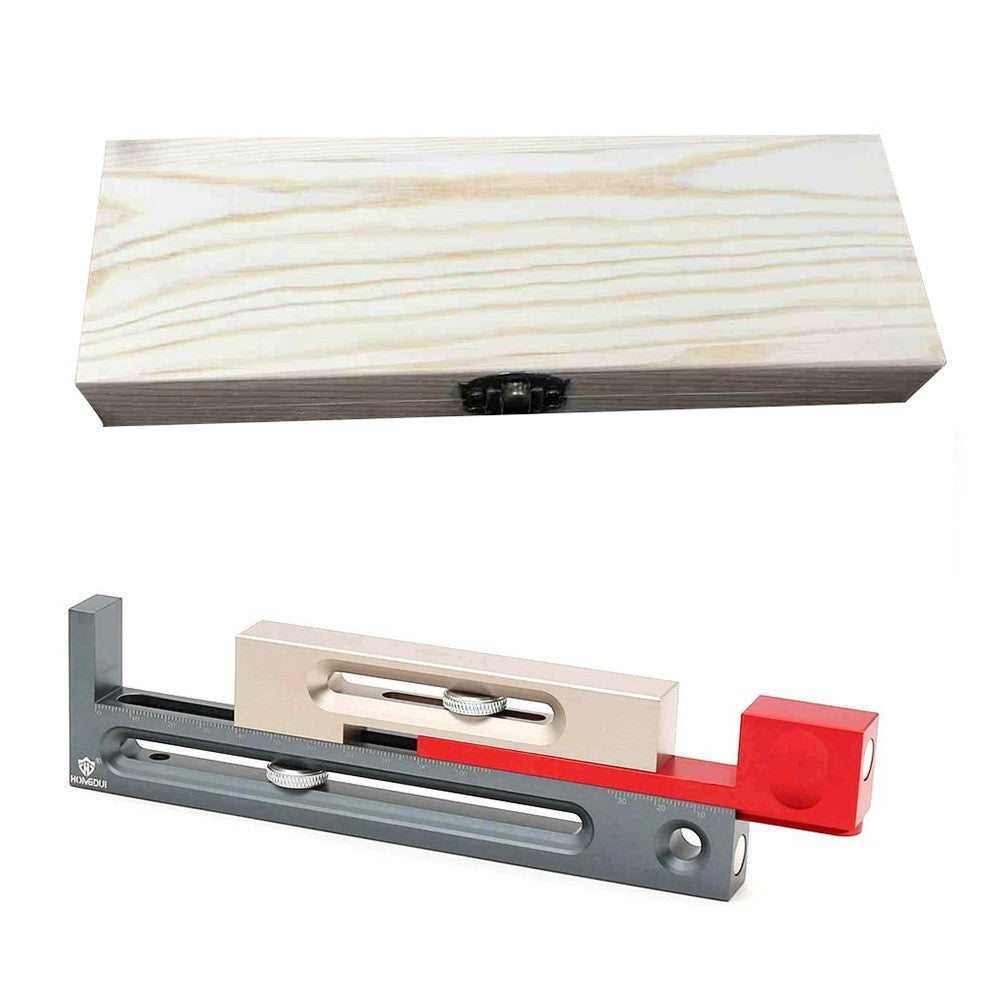 HONGDUI JF15 Kerfmaker Table Saw Slot Regulator, Mortise Tenon Tool Woodworking Movable Measuring Block - Large