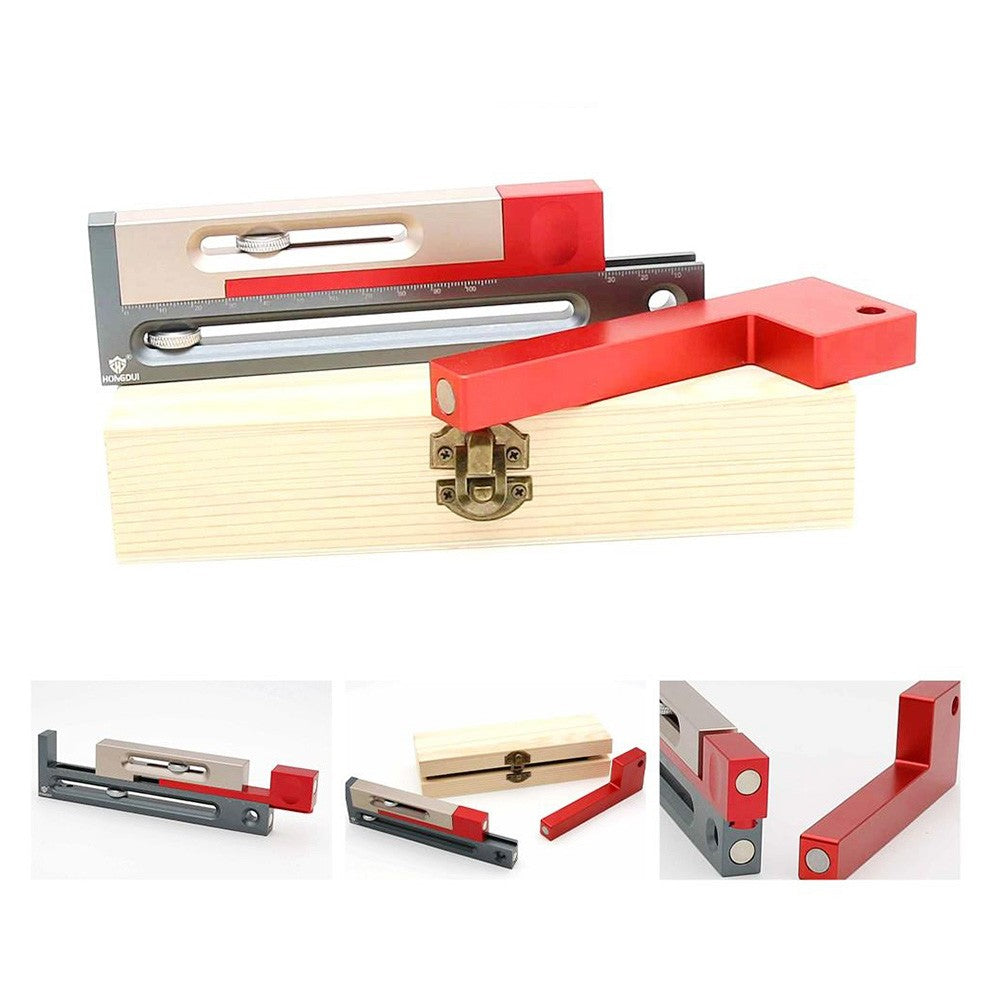 HONGDUI JF15 Kerfmaker Table Saw Slot Regulator, Mortise Tenon Tool Woodworking Movable Measuring Block - Large