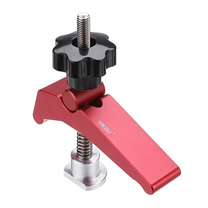 HONGDUI YB07X Red Quick Acting Hold Down Clamp, Woodworking Table T-Slot T-Track Clamp