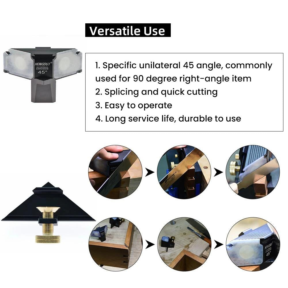 HONGDUI YW09-45 Woodworking 45 Degrees Miter Cut Dovetail Magnetic Saw Guide