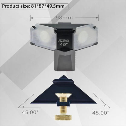 HONGDUI YW09-45 Woodworking 45 Degrees Miter Cut Dovetail Magnetic Saw Guide