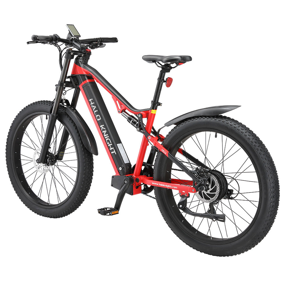 Halo Knight H03 Electric Bike, 1000W Motor, 48V 19.2Ah Battery, 27.5*3.0-inch Tire, 50km/h Max Speed, 90km Max Range, Hydraulic Brakes, Shimano 7-speed - Red
