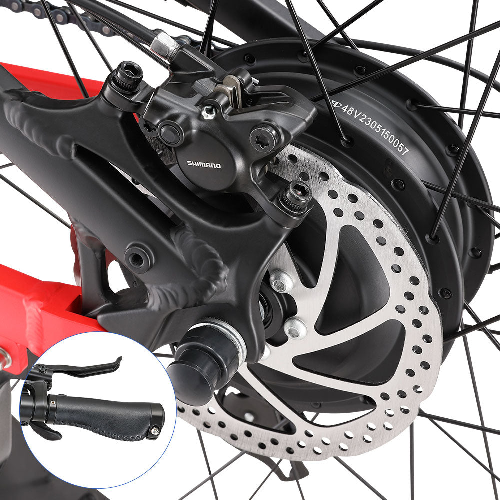 Halo Knight H03 Electric Bike, 1000W Motor, 48V 19.2Ah Battery, 27.5*3.0-inch Tire, 50km/h Max Speed, 90km Max Range, Hydraulic Brakes, Shimano 7-speed - Red