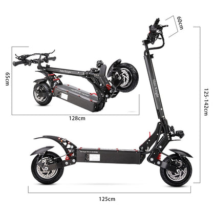 Halo Knight T108 Electric Scooter 10 inch Road Tire Dual 1000W Motor 65km/h Max Speed 52V 28.8Ah Battery 60km Max Range 150kg max load Hydraulic Brake IPX4 Waterproof - Black