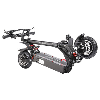 Halo Knight T108 Electric Scooter 10 inch Road Tire Dual 1000W Motor 65km/h Max Speed 52V 28.8Ah Battery 60km Max Range 150kg max load Hydraulic Brake IPX4 Waterproof - Black