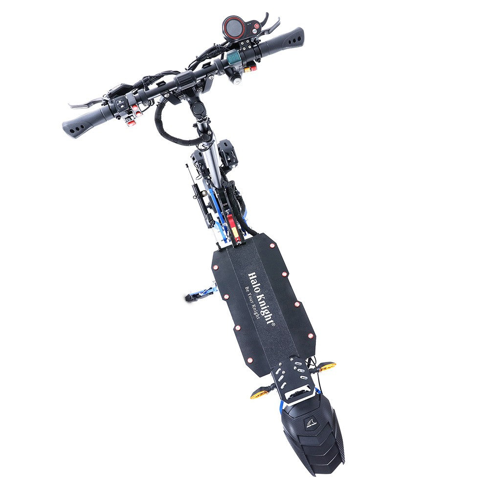 Halo Knight T108 Pro Electric Scooter 11&#39;&#39; Off-Road Tire 3000W*2 Motors 95Km/h Max Speed 60V 38.4Ah Battery 80KM Range 200KG Max load Front &amp; Rear Turn Signal IPX4 Waterproof Dual Hydraulic Brakes Electric Brake - Black