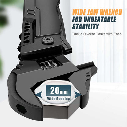 Hanboost M2 19 In 1 Multitool Wrench, Multipurpose Camping Gear, Pocket Size EDC Gadget, Adjustable Wrench with Pliers, Wire Cutter, Cutting Saw, Bottle Opener for Maintenance, Camping and DIY, Gift