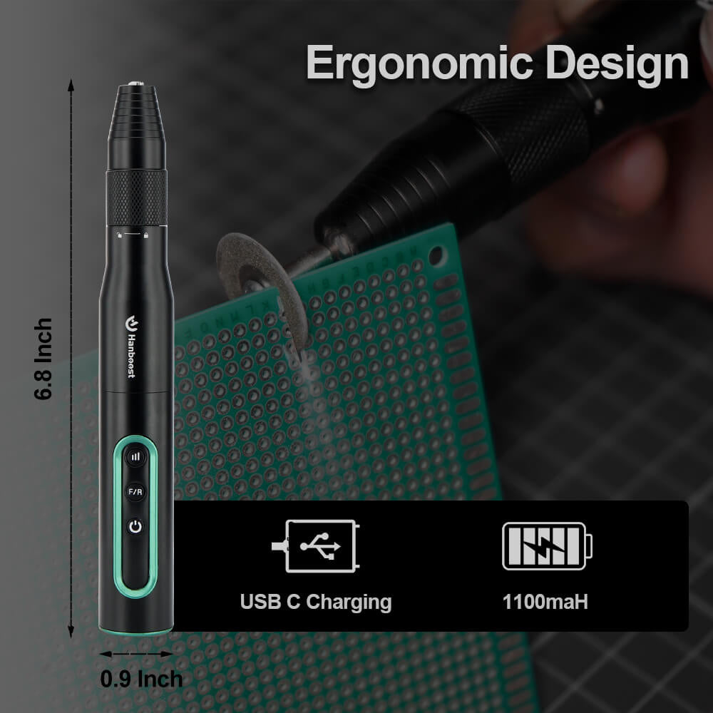 Hanboost S2 Electric Rotary Tool Kits with 54pcs Accessories, 6 Speed Adjustment, 30000RPM Motor, Low Noise, for Light DIY Projects and Precision Work